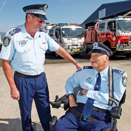 Paul with a Police colleague