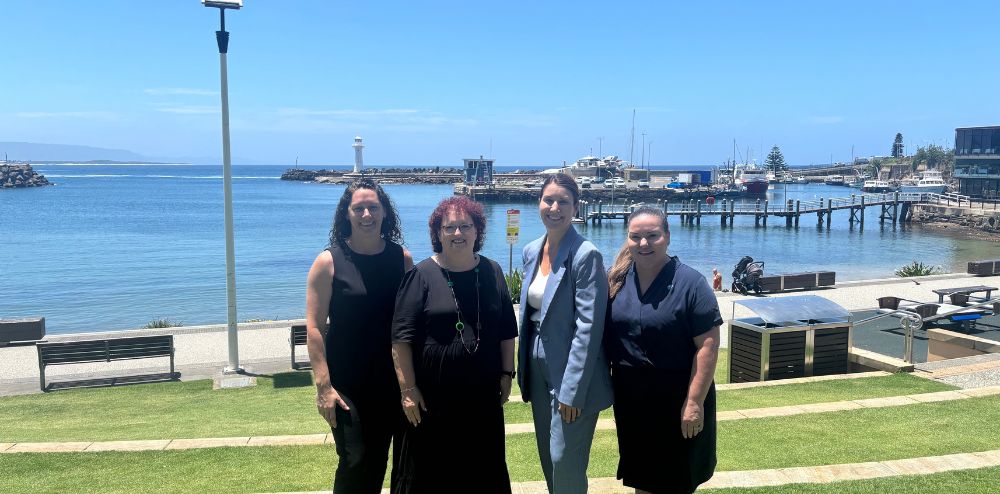 Cram Foundation CEO Alisha Musker, Lord Mayor of Wollongong Tania Brown, ForHealth Regional Manager Alicia Boyle, -Rebecca Subotic, Practice Manager Dapto Medical & Dental Centre 