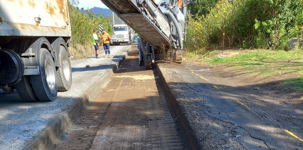 Street dug out for lean mix concrete work