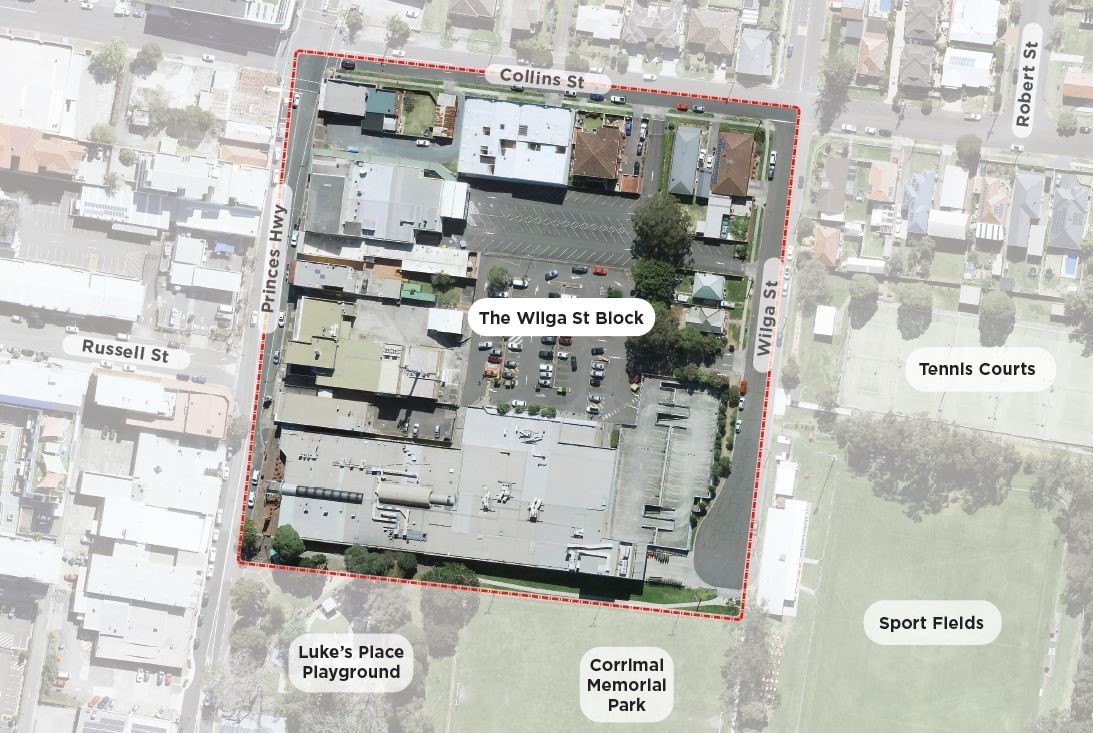 Map of the Wilga Street Block, Corrimal