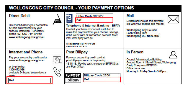 example of location of payment reference number